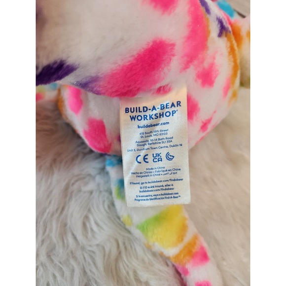 Build-A-Bear workshop Dinosaur 17” Neon Hearts Plush - Picture 5 of 6